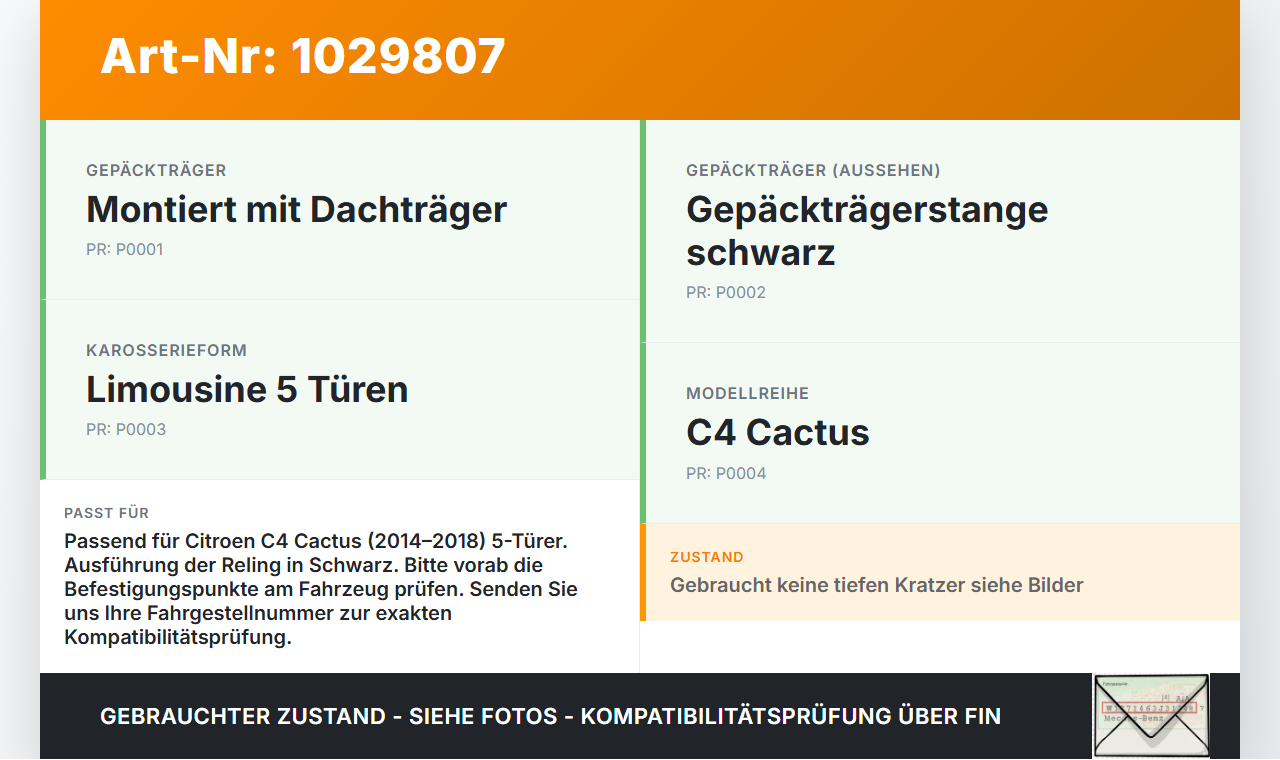 Citroen C4 Cactus 14-18 Dachgepäck Grundträger Dachreling Citroen C4 Cactus 14-18 01.01.2015 gebraucht Vorschau 3