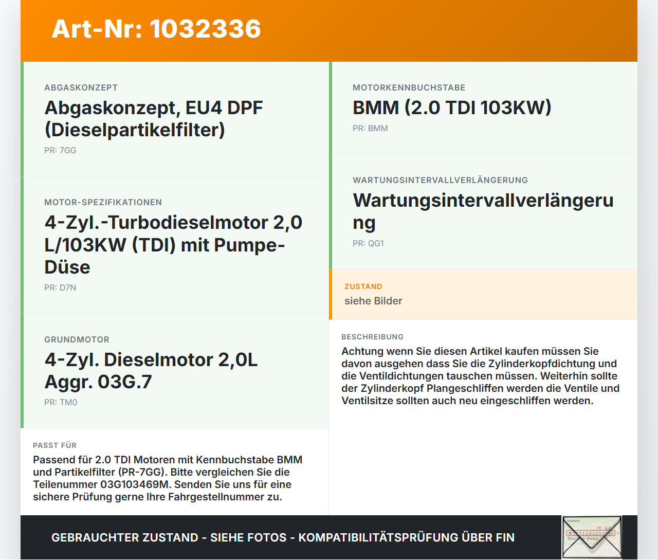 Audi A3 8P 04-08 TDI 2,0 103KW BMM Zylinderkopfhaube Ventildeckel Audi A3 8P 04-08 12.10.2007 03G103469M gebraucht Vorschau 3
