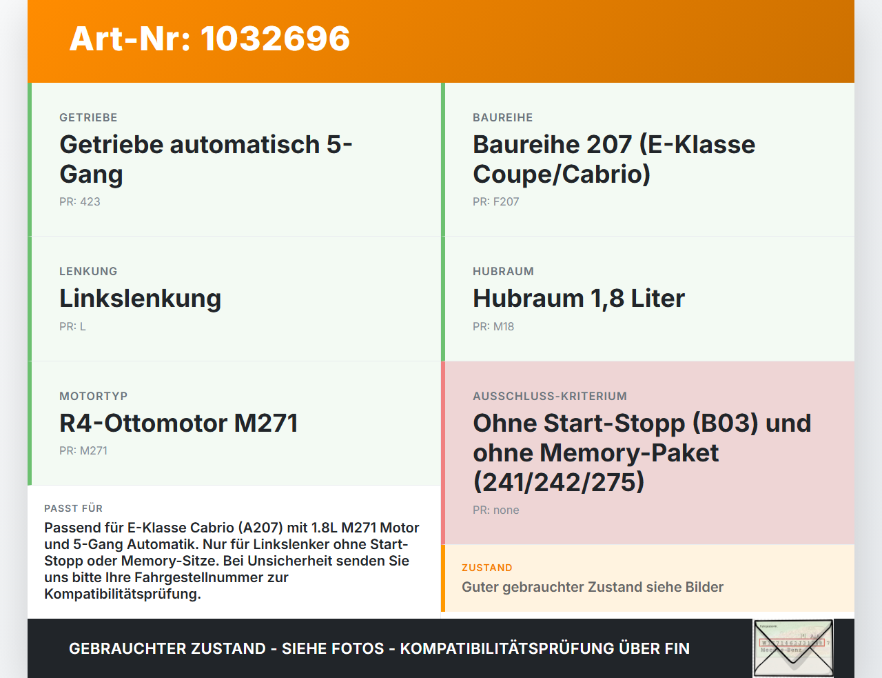 Mercedes A207 E250 10-13 CGI 1,8 150KW Sicherungskasten Zentralelektrik Mercedes A207 E250 10-13 31.08.2010... Vorschau 3