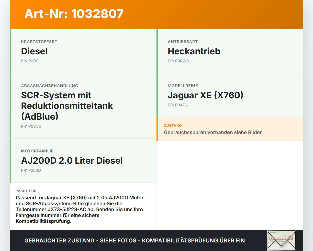 Jaguar XE X760 15-19 2,0d 132KW AdBlue Tank SCR Behälter mit Pumpe Jaguar XE X760 15-19 26.08.2018 T2H28597... Vorschau 3