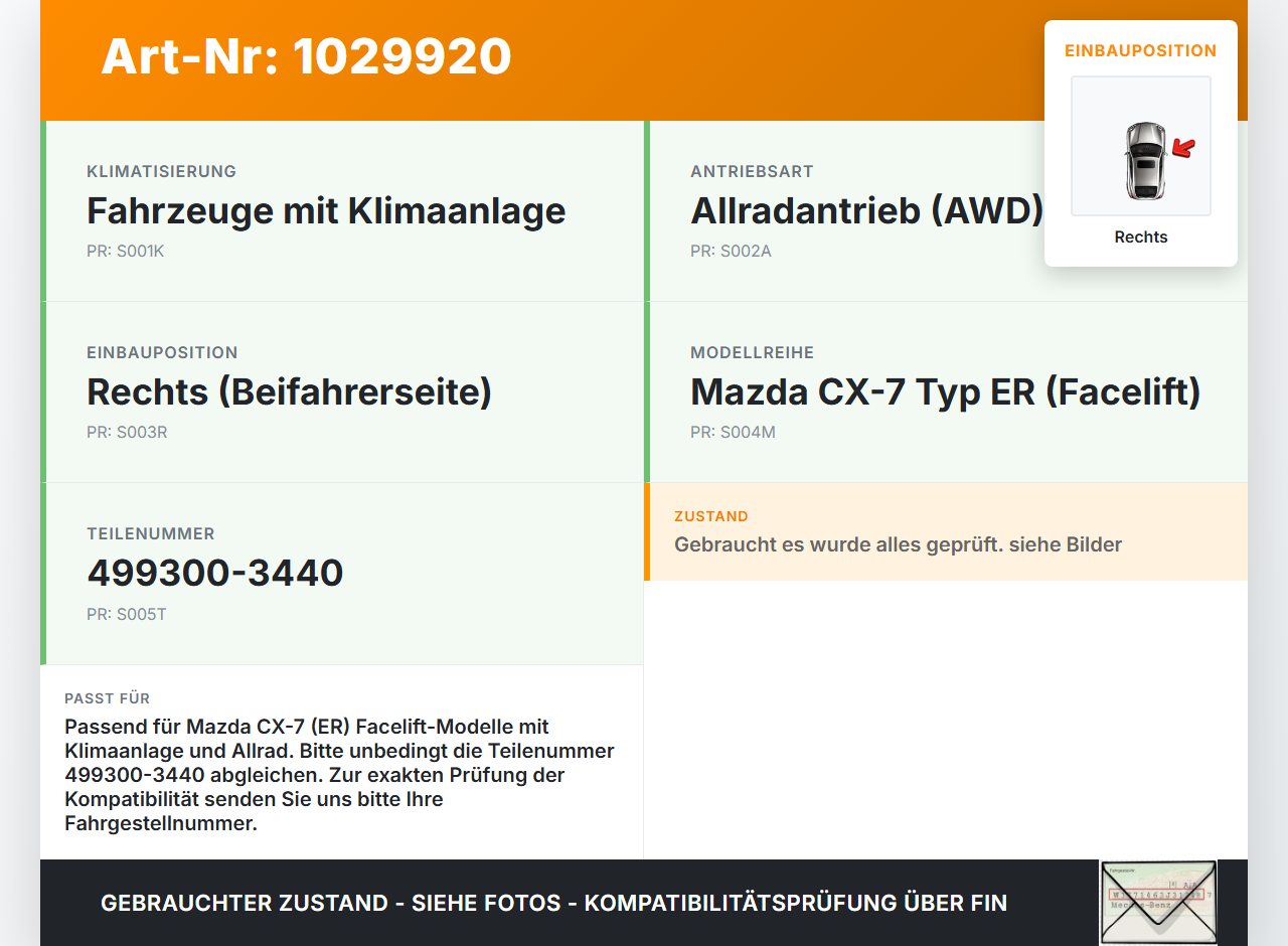 Mazda CX-7 CX7 ER 09-12 Steuergerät SG Widerstand Regelwiderstand für Kühlerlüfter Rechts Mazda CX-7 CX7 ER 09-12... Vorschau 3