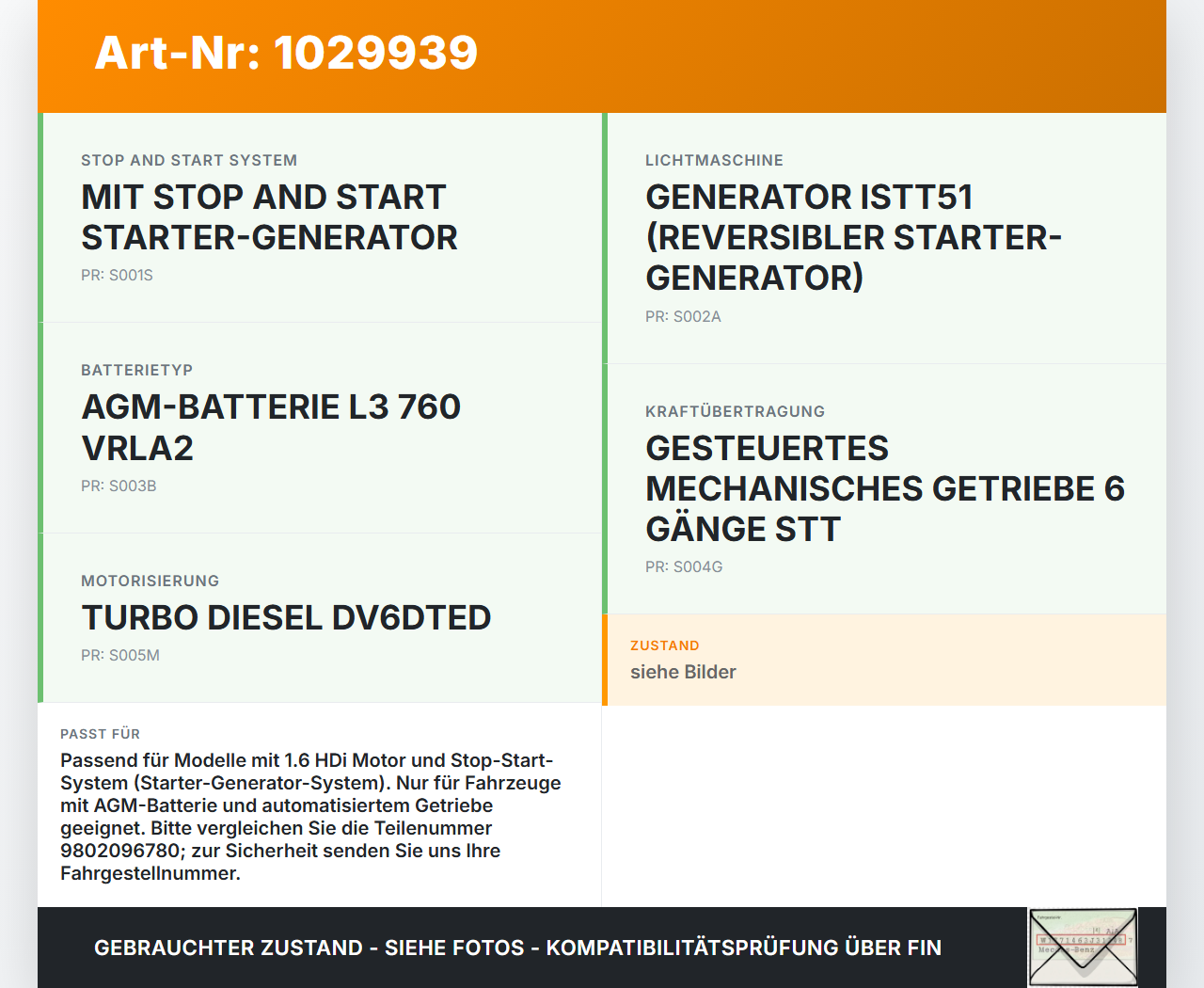 Citroen C4 Cactus 14-18 Steuergerät Start Stop Modul ECU Citroen C4 Cactus 14-18 01.01.2015 9802096780 9679123280... Vorschau 3