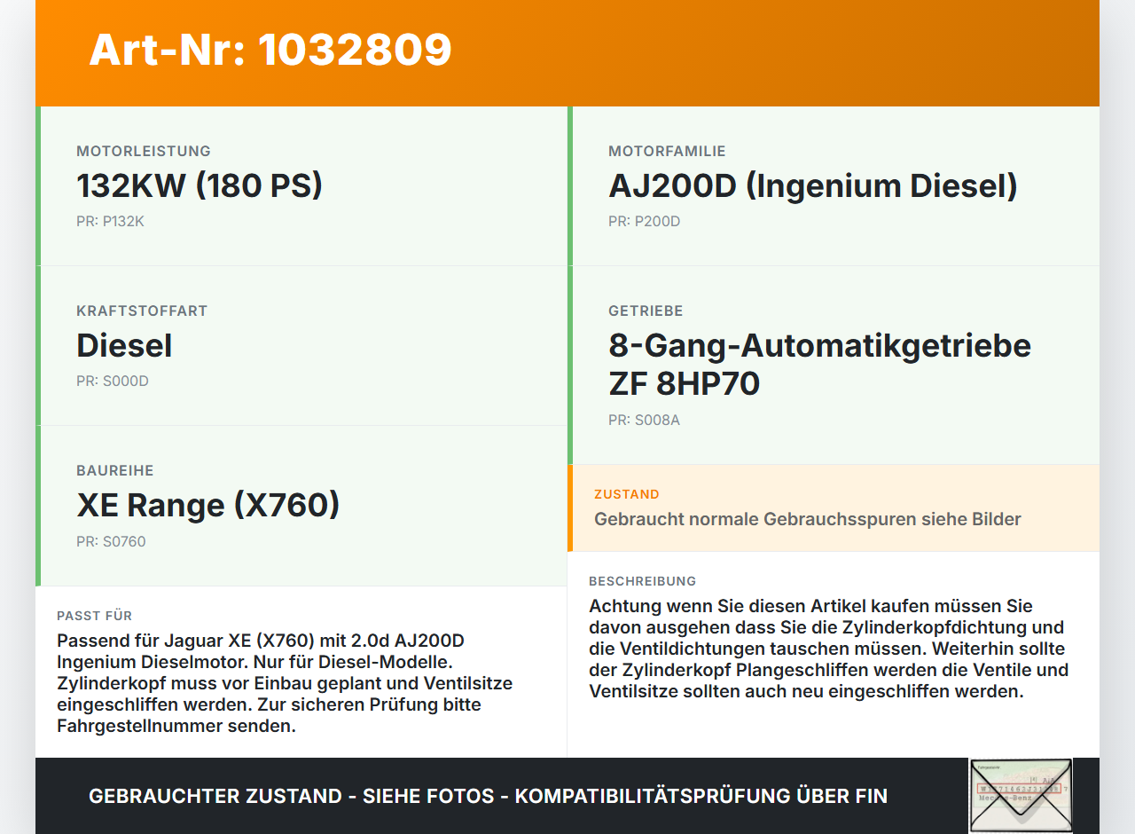 Jaguar XE X760 15-19 2,0d 132KW AJ200D Zylinderkopf Jaguar XE X760 15-19 26.08.2018 JDE37011 gebraucht Vorschau 3