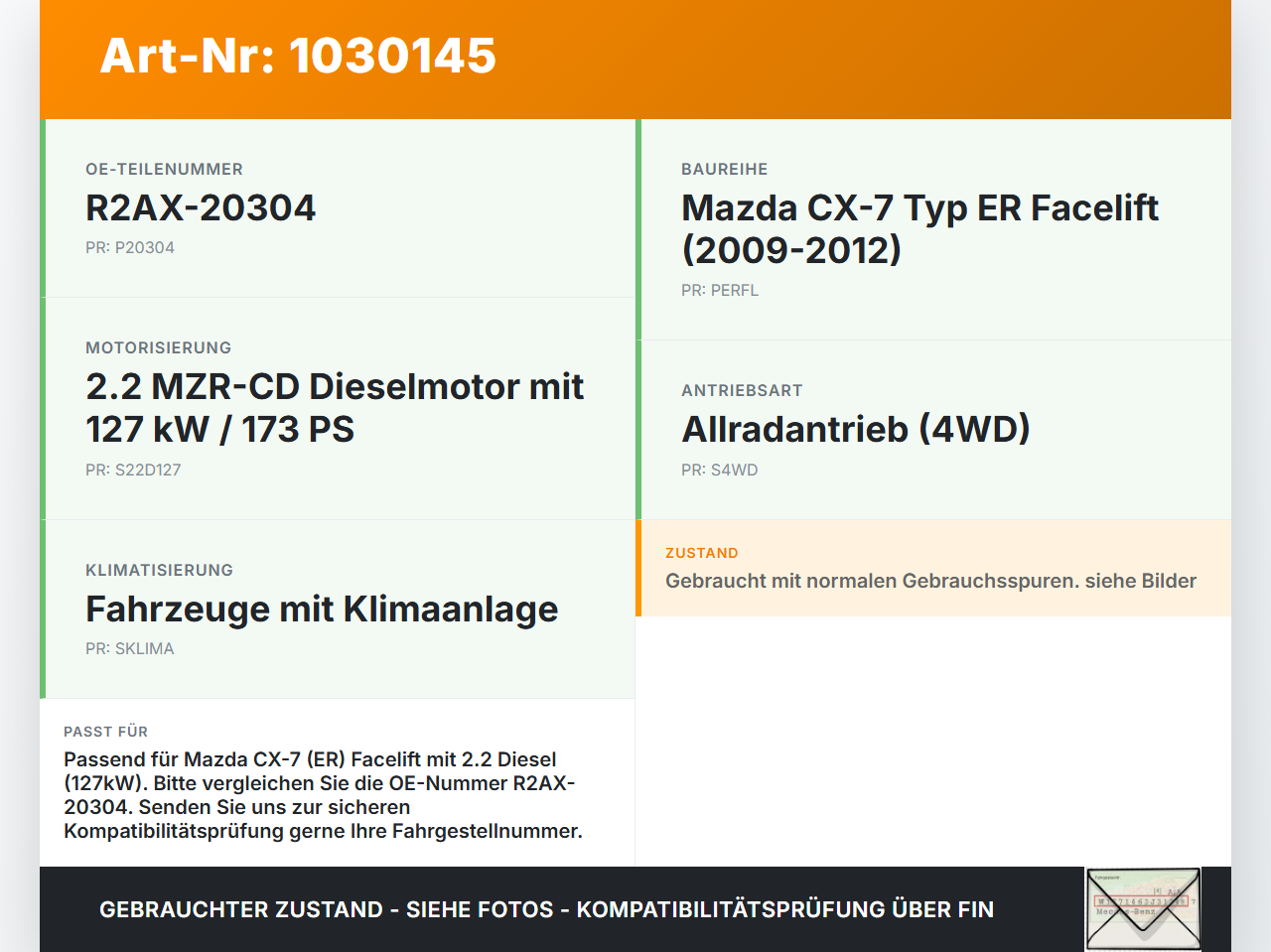 Mazda CX-7 CX7 ER 09-12 2,2d 127KW AGR Kühler Wärmetauscher Abgaskühler Mazda CX-7 CX7 ER 09-12 20.12.2010... Vorschau 3