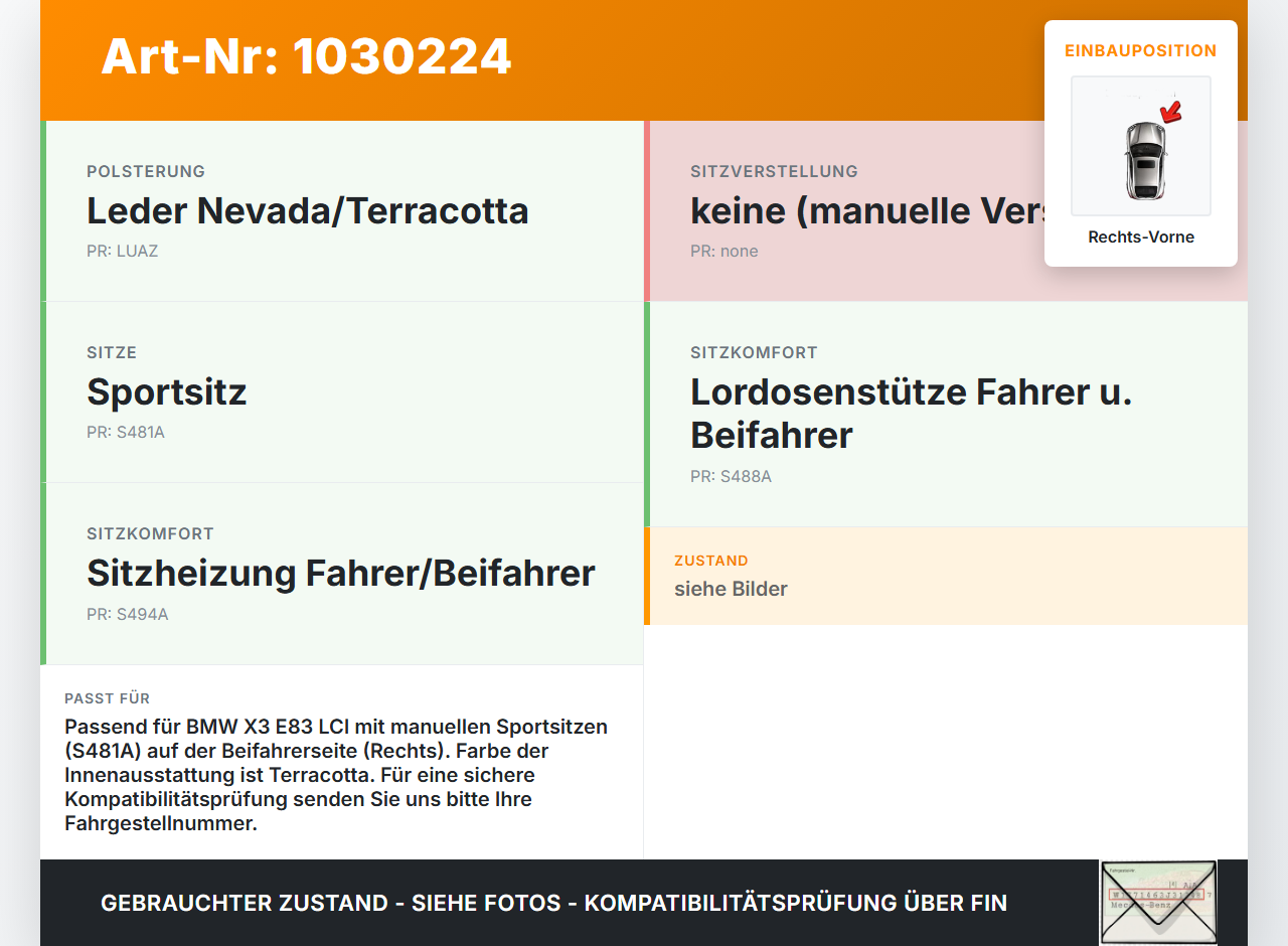BMW X3 E83 LCI 06-10 3,0d 160KW Hebel für Sitzverstellung Beifahrer Sitz Rechts Vorne BMW X3 E83 LCI 06-10... Vorschau 3