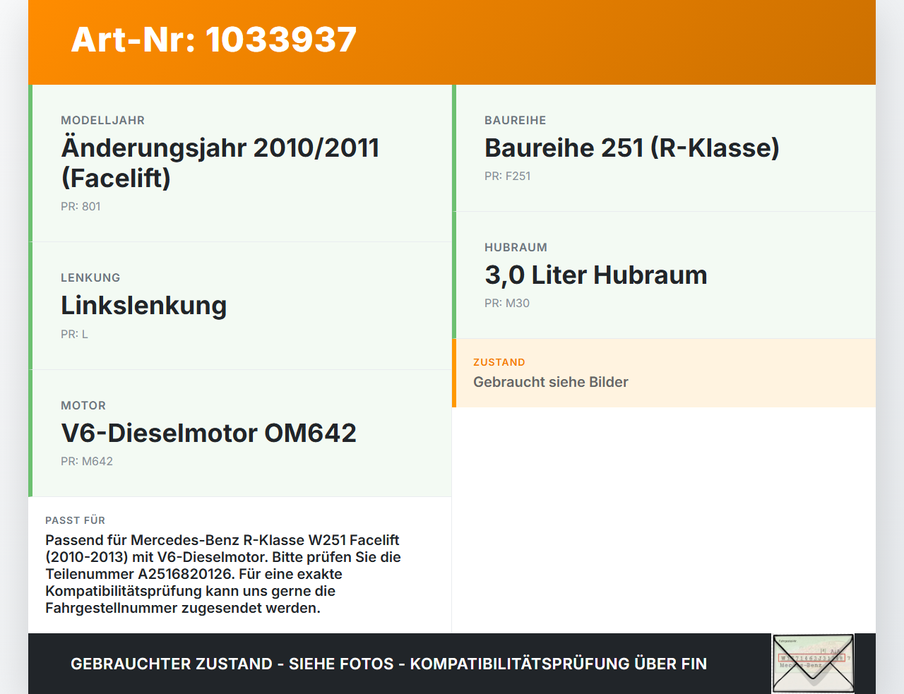 Mercedes W251 R350 10-13 Dämmung Schallisolierung für Motorhaube Dämmmatte Mercedes W251 R350 10-13 29.03.2011... Vorschau 3