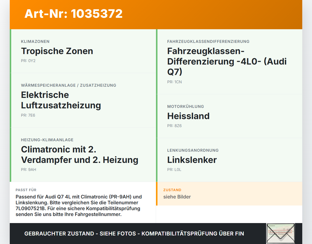 Audi Q7 4L 09-15 Widerstand Innenraumgebläse Gebläse Lüfter Audi Q7 4L 09-15 22.10.2012 7L0907521B 52420686 gebraucht Vorschau 3