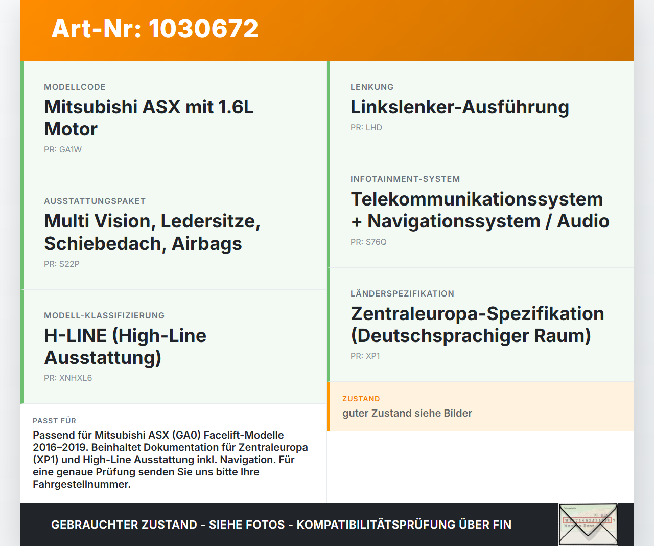 Mitsubishi ASX GAW 16-19 Serviceheft Betriebsanleitung Anleitung Bordmappe Mitsubishi ASX GAW 16-19 15.09.2017 gebraucht Vorschau 3
