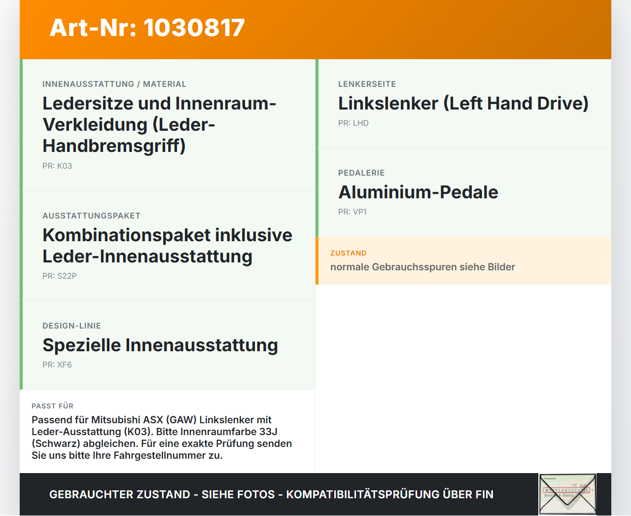 Mitsubishi ASX GAW 16-19 Handbremshebel Hebel für Handbremse Bremshebel Mitsubishi ASX GAW 16-19 15.09.2017 gebraucht Vorschau 3