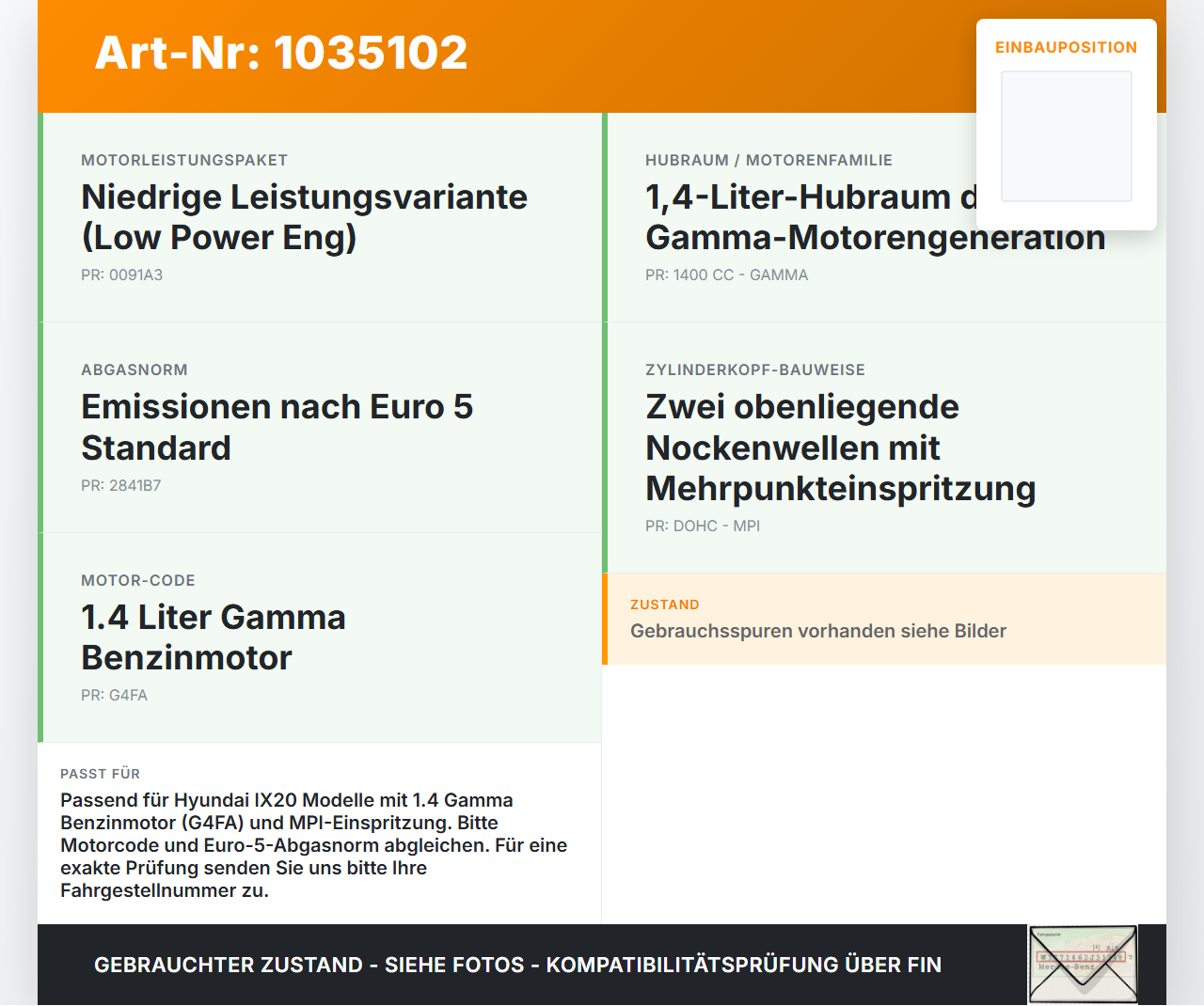 Hyundai IX20 JC 10-15 1,4 66KW G4FA Ventildeckel Zylinderkopfhaube Hyundai IX20 JC 10-15 21.02.2014 224102B002 gebraucht Vorschau 3