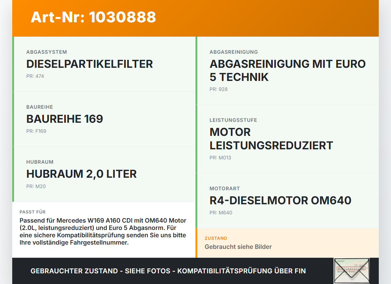 Mercedes A160 W169 08-12 CDI 1,5 60KW Railsensor Drucksensor Mercedes A160 W169 08-12 22.09.2010 gebraucht Vorschau 3