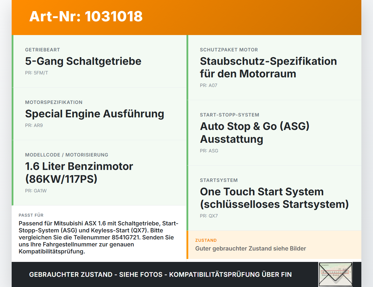 Mitsubishi ASX GAW 16-19 1,6 86KW Motorkabelbaum Kabelbaum Motor Leitungssatz Mitsubishi ASX GAW 16-19 15.09.2017... Vorschau 3