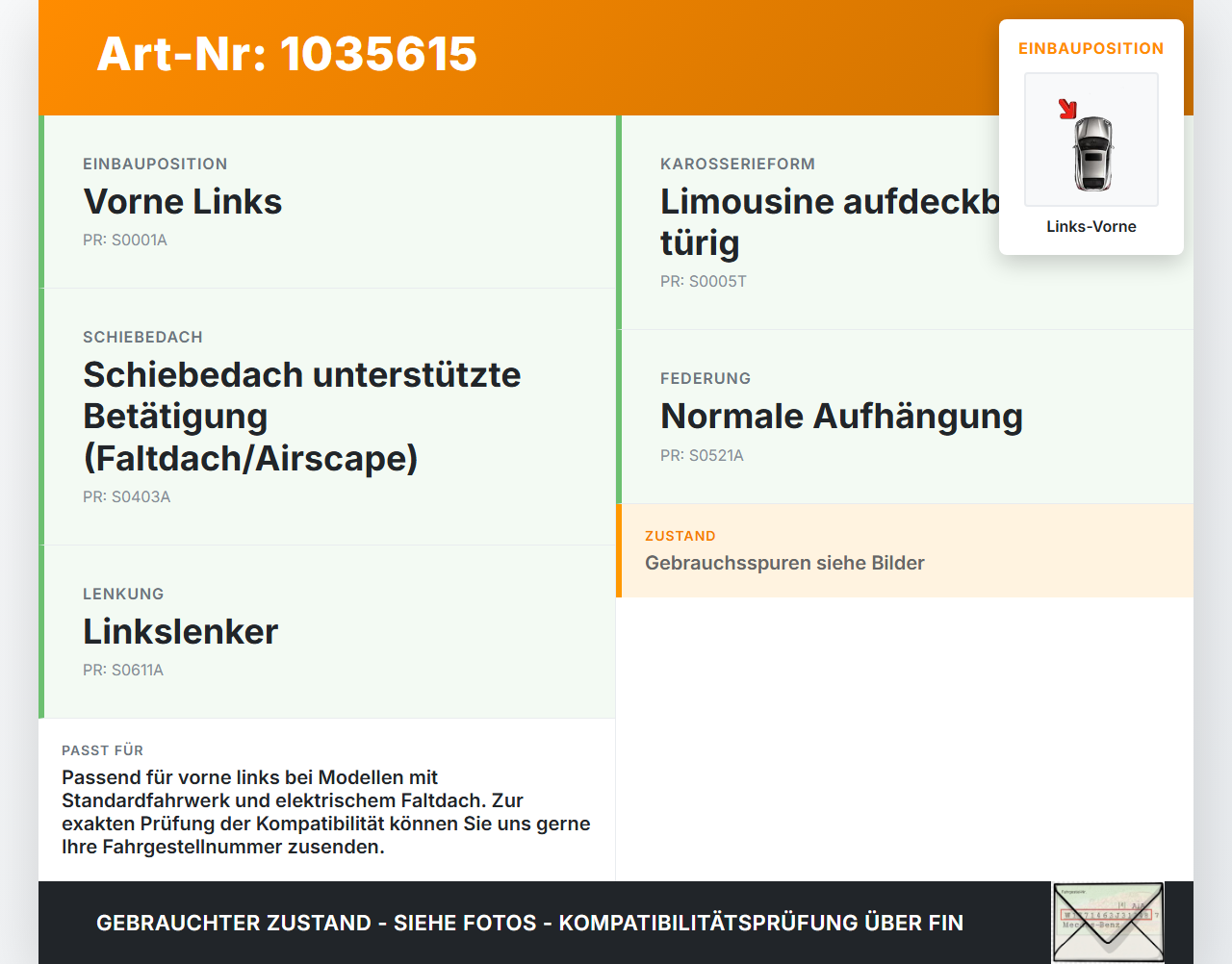 Citroen C1 II 14-18 Stossdämpfer Federbein Vorne Links Citroen C1 II 14-18 01.01.2018 B000869380 gebraucht Vorschau 3