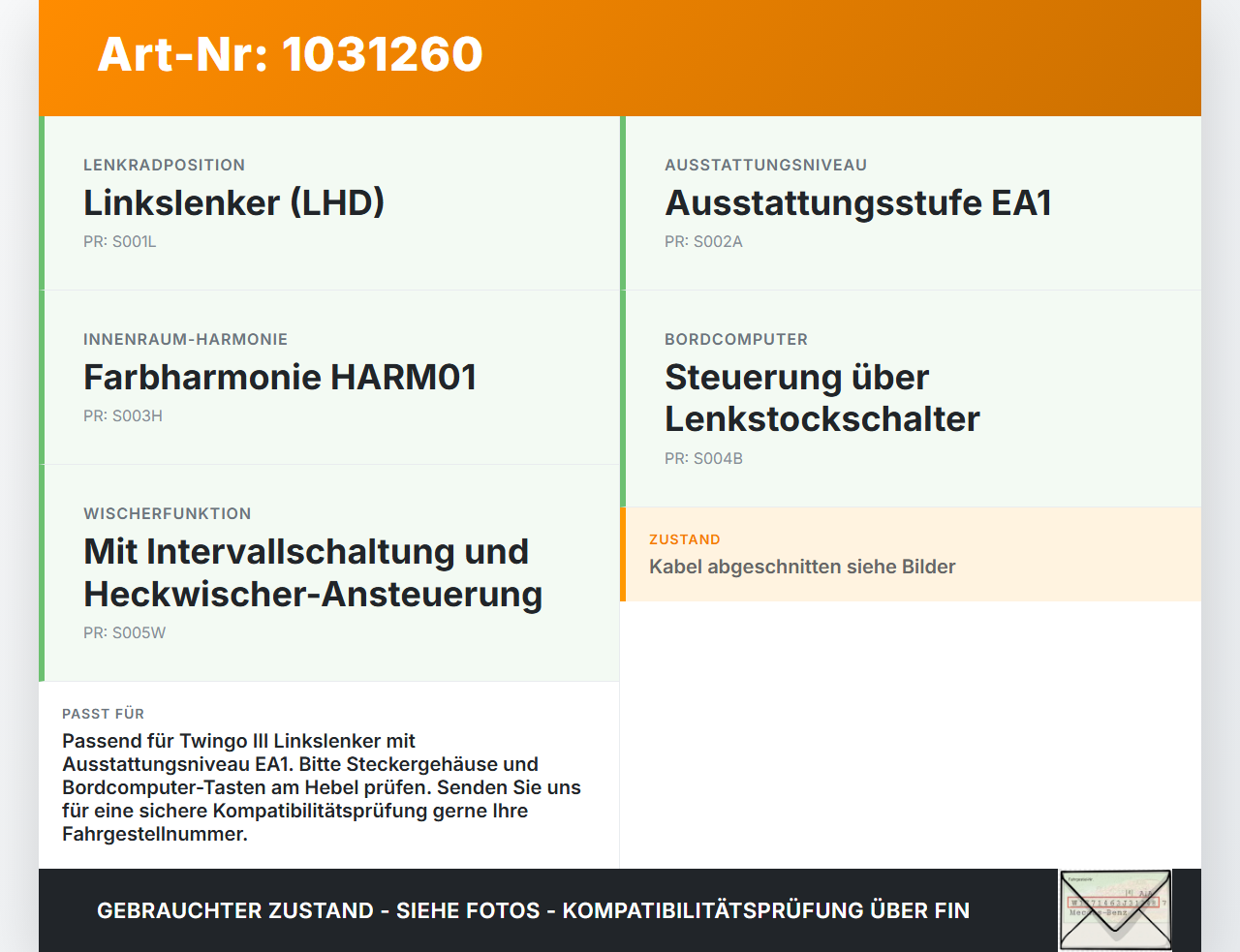 Renault Twingo III BCM 14-19 Lenkstockschalter Wischerschalter Wischer Renault Twingo III BCM 14-19 01.04.2017... Vorschau 3
