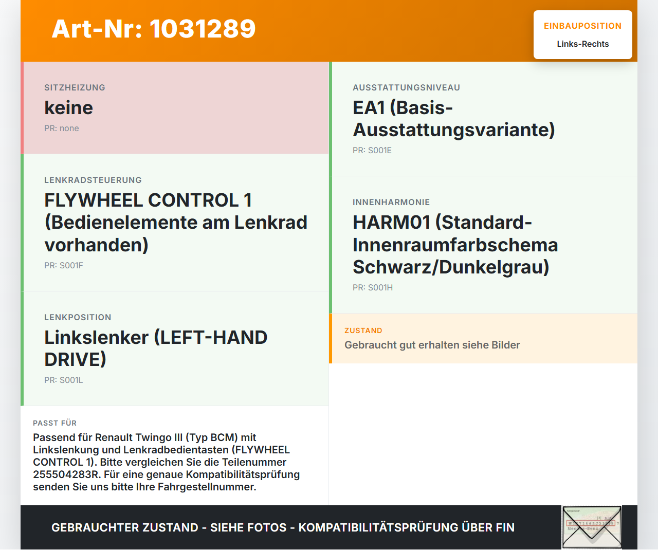 Renault Twingo III BCM 14-19 Lenkradschalter Multifunktionstasten Schalter für Lenkrad Links und Rechts Renault... Vorschau 3