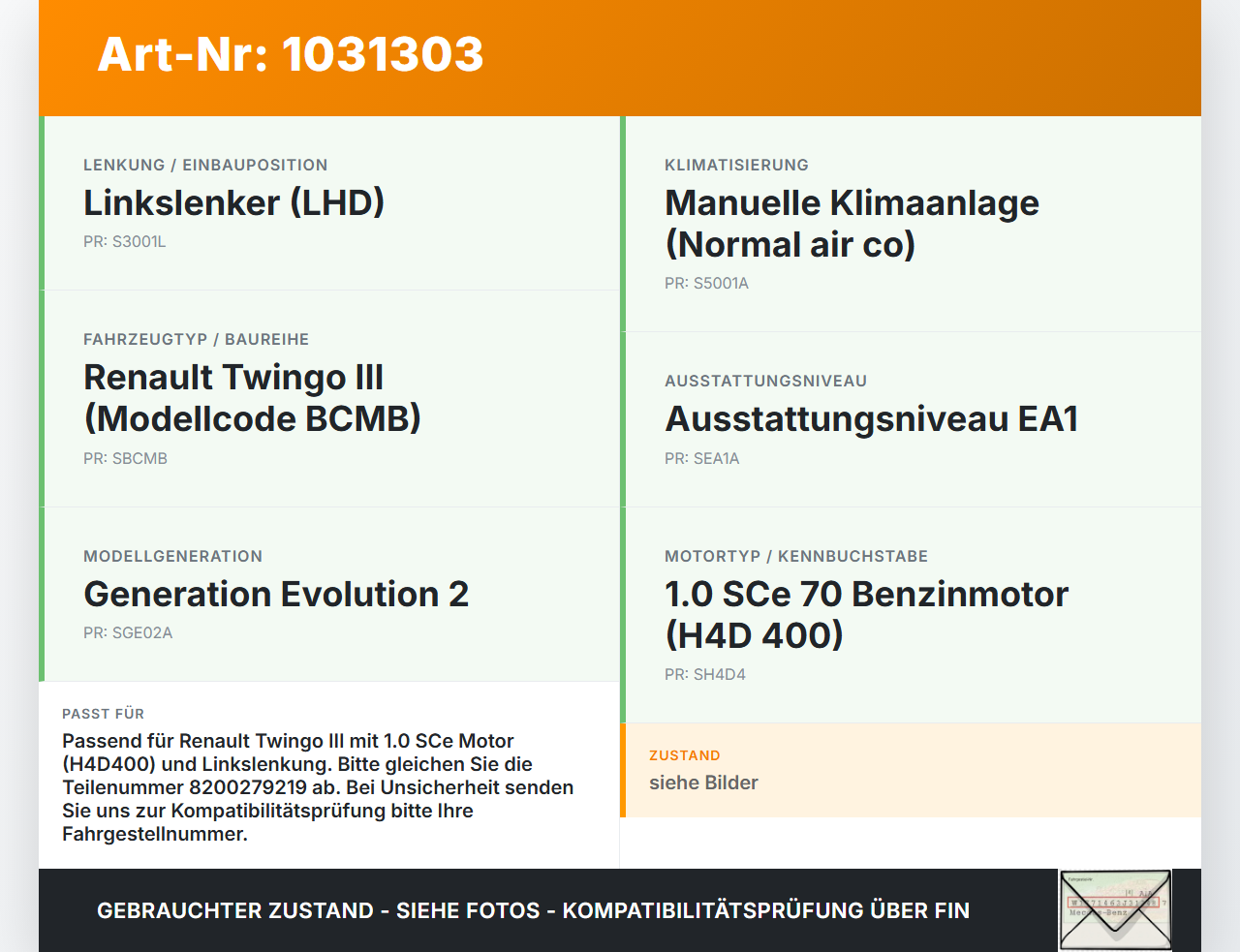 Renault Twingo III BCM 14-19 5T Sicherung für Batterie Renault Twingo III BCM 14-19 01.04.2017 8200279219 gebraucht Vorschau 3