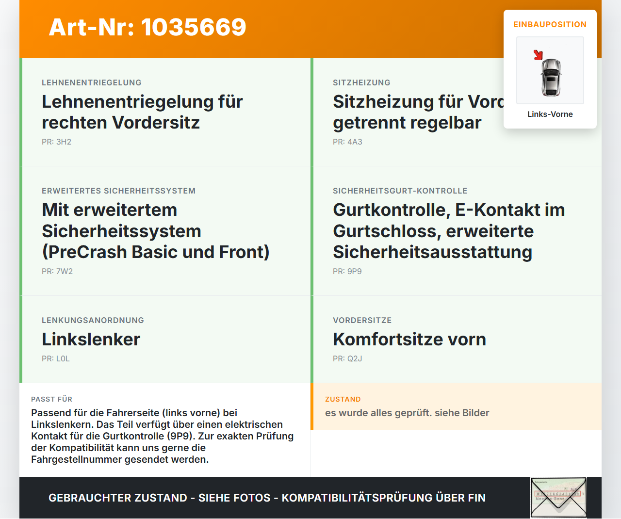 VW Touran II 5T 15-22 Gurtschloss Links Vorne VW Touran II 5T 15-22 11.03.2016 5TA857755A 34210598 gebraucht Vorschau 3