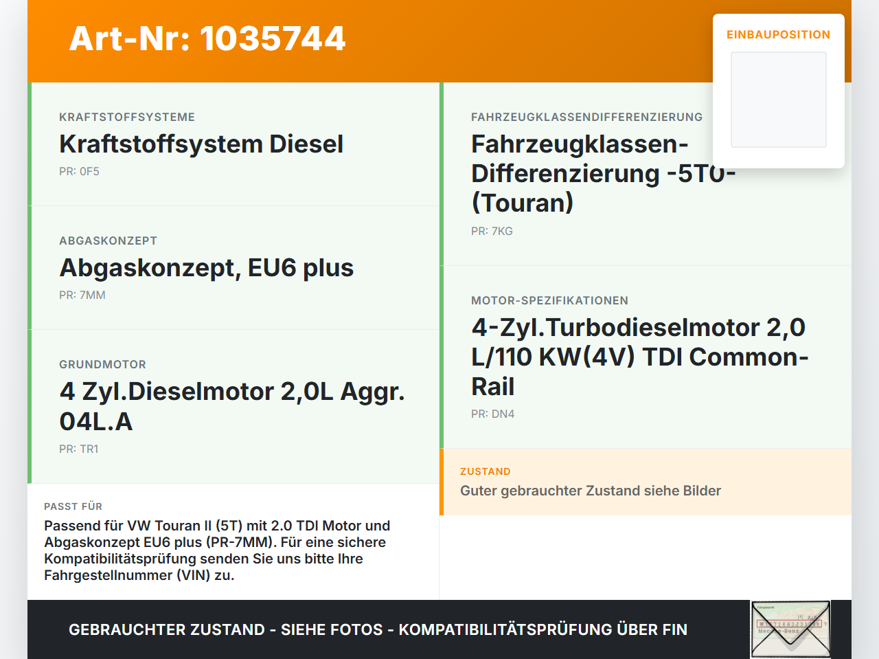 VW Touran II 5T 15-22 Steuergerät ECU Modul AdBlue SG Reduktionsmitteltank VW Touran II 5T 15-22 11.03.2016... Vorschau 3