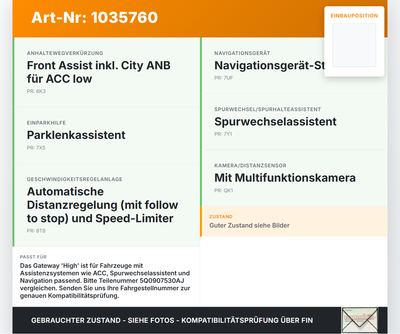 VW Touran II 5T 15-22 Steuergerät ECU SG GW MQB High VW Touran II 5T 15-22 11.03.2016 5Q0907530AJ A2C9763590250... Vorschau 3