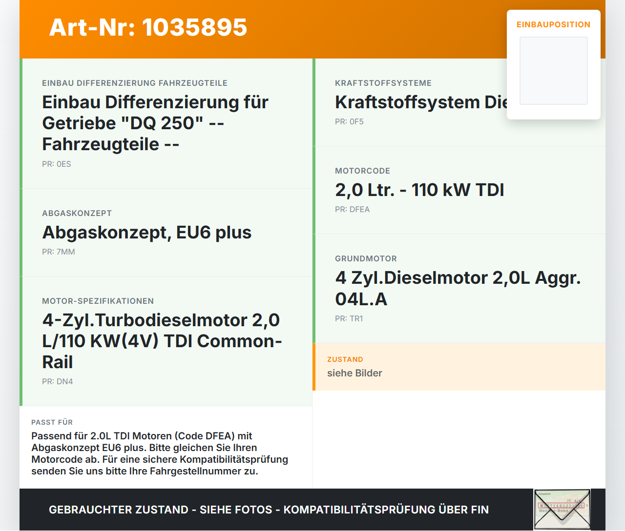 VW Touran II 5T 15-22 2,0 110KW Sensor Abgastemperatursensor Abgassonde VW Touran II 5T 15-22 11.03.2016... Vorschau 3