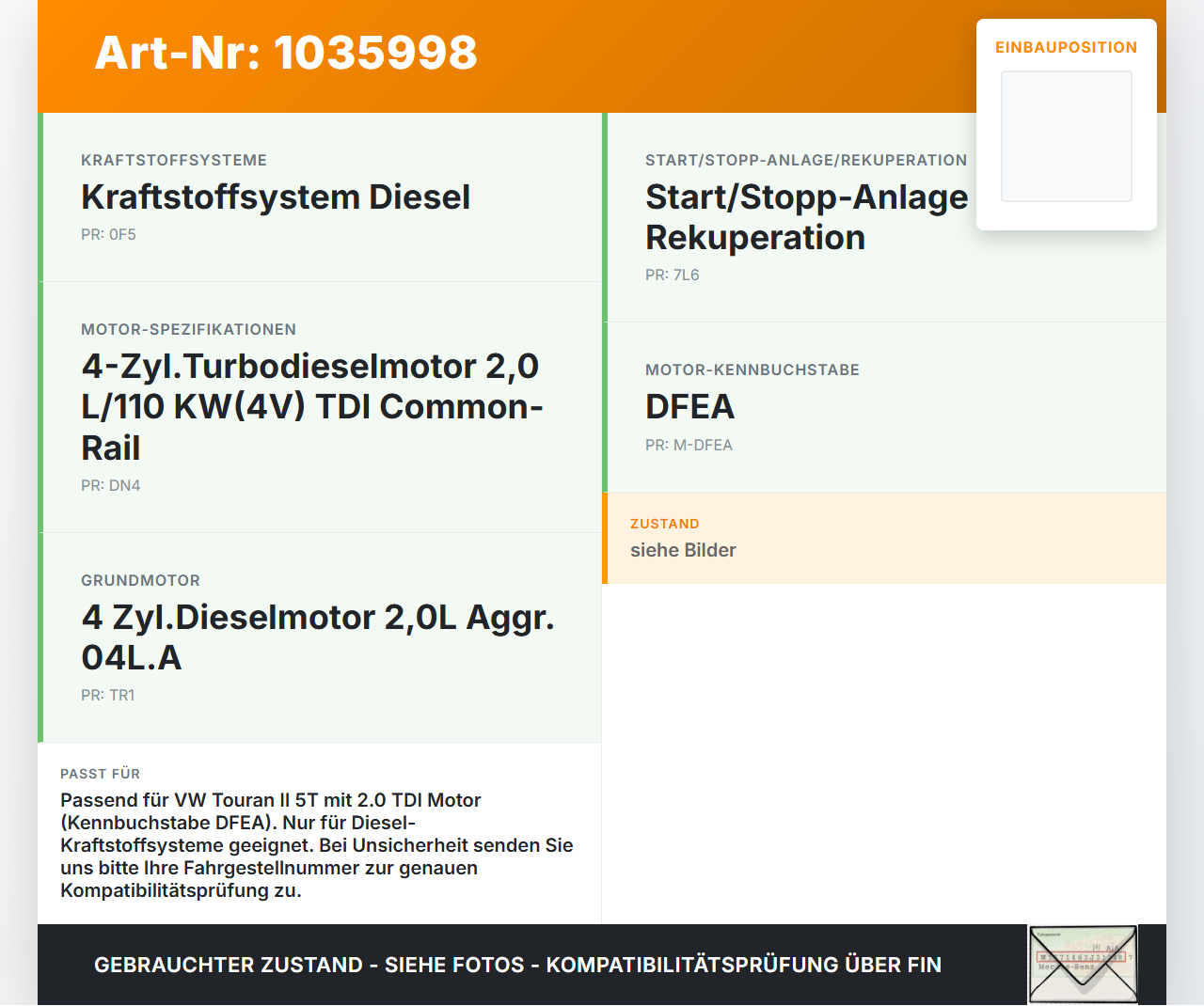 VW Touran II 5T 15-22 2,0 110KW Unterdruckpumpe Vakuumpumpe Tandempumpe Dieselpumpe VW Touran II 5T 15-22... Vorschau 3