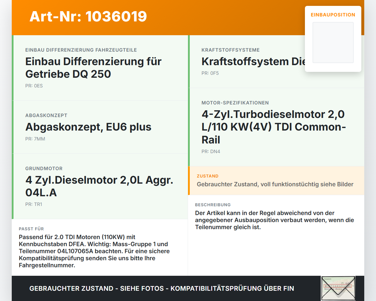 VW Touran II 5T 15-22 2,0 110KW DFEA Kolben mit Pleuel Pos A VW Touran II 5T 15-22 11.03.2016 04L107065A... Vorschau 3