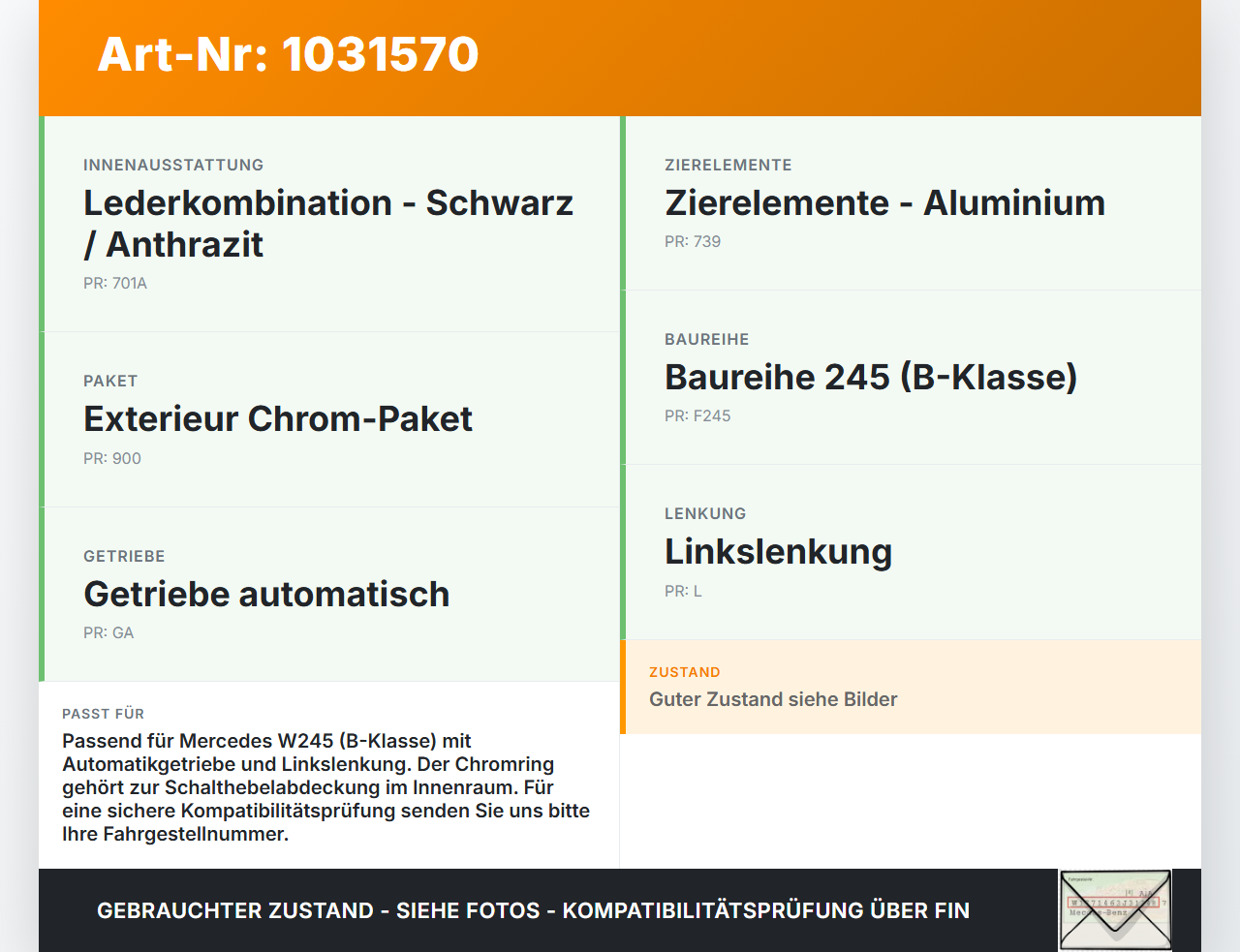Mercedes W245 B200 05-08 Chromring für Blende Einbaurahmen Chrom Mercedes W245 B200 05-08 27.09.2007 169267061 gebraucht Vorschau 3