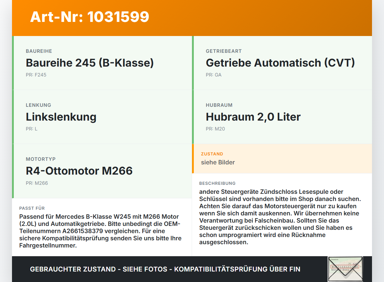 Mercedes W245 B200 05-08 2,0 100KW Steuergerät ECU für Motor Motorsteuergerät Mercedes W245 B200 05-08 27.09.2007... Vorschau 3