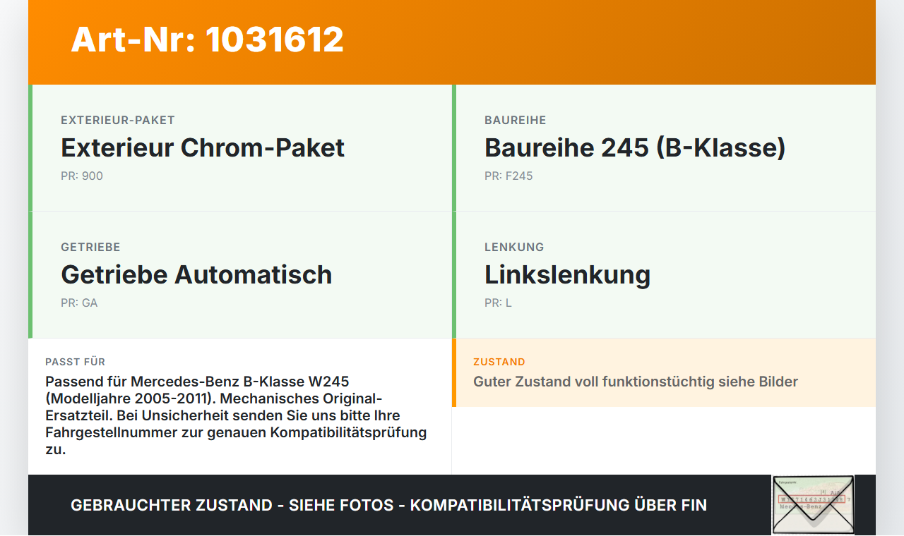 Mercedes W245 B200 05-08 Abschleppöse Abschlepphaken Mercedes W245 B200 05-08 27.09.2007 A2206280135 gebraucht Vorschau 3