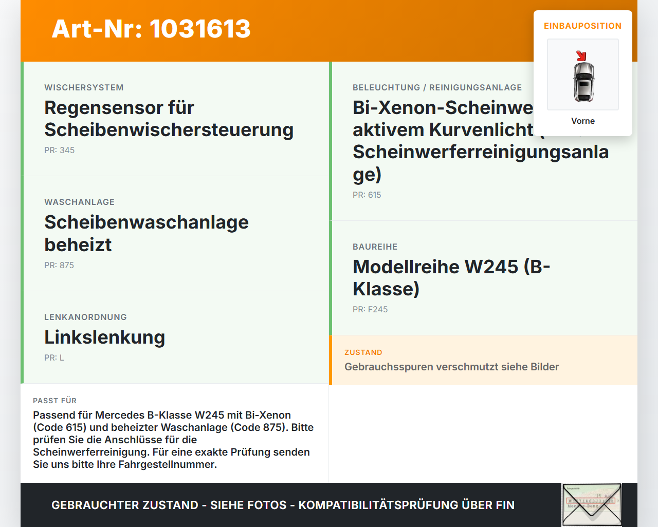 Mercedes W245 B200 05-08 Waschwasserpumpe Wischwasserpumpe Waschpumpe Vorne Mercedes W245 B200 05-08 27.09.2007... Vorschau 3