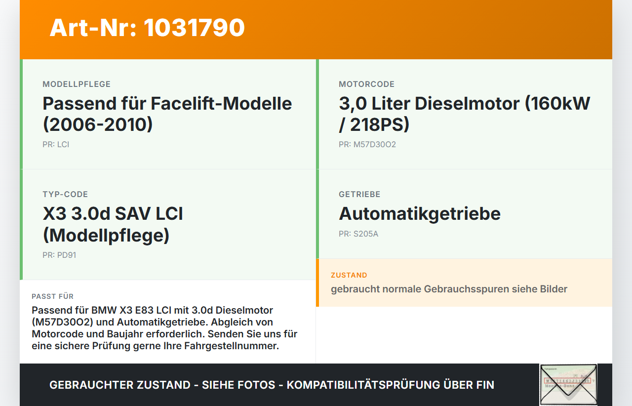 BMW X3 E83 LCI 06-10 3,0d 160KW Hochdruck Leitung Kraftstoffleitung BMW X3 E83 LCI 06-10 09.07.2008 7792947... Vorschau 3