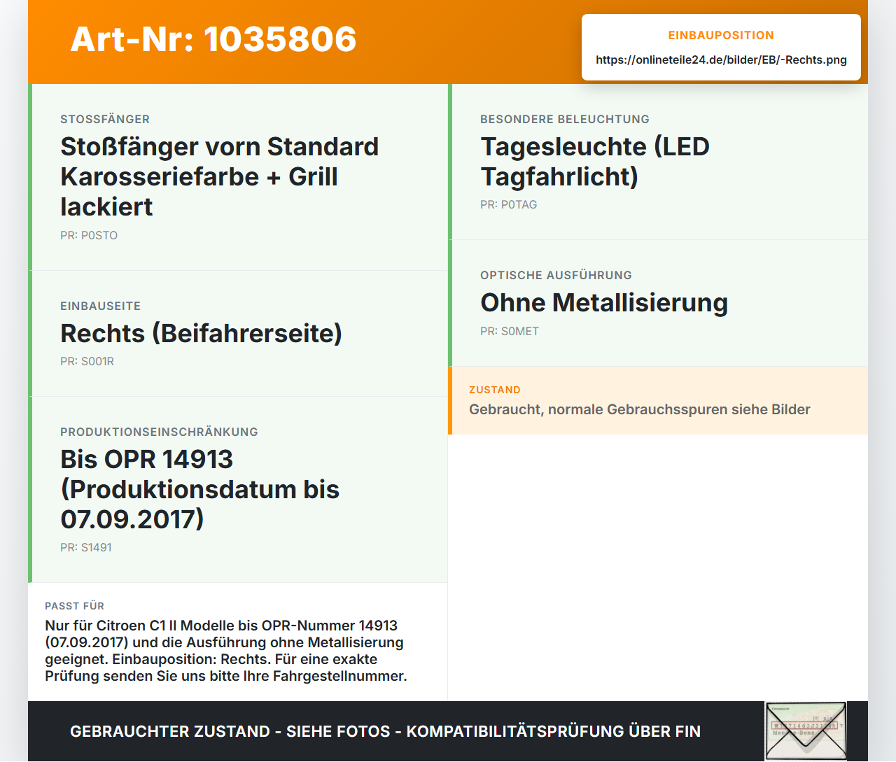 Citroen C1 II 14-18 LED Tagfahrlicht Tagfahrleuchte Rechts orig. Citroen C1 II 14-18 01.01.2018 9677409380 89208641... Vorschau 3