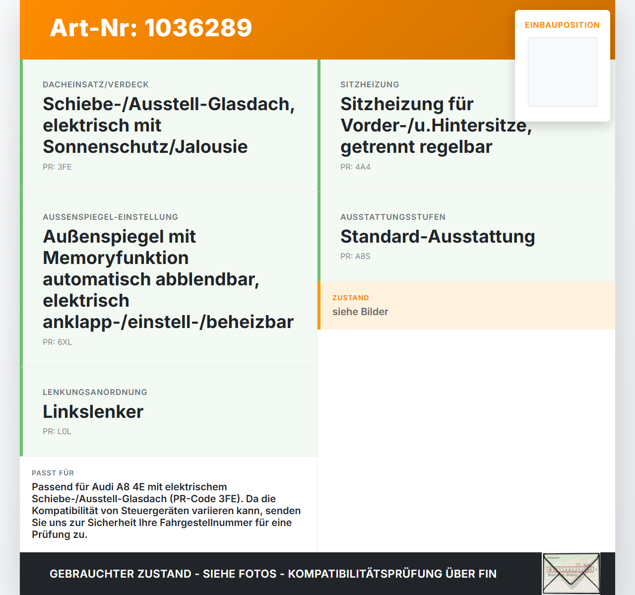 Audi A8 4E 05-08 Schiebedachmotor Stellmotor f. Schiebedach Webasto Orig. Audi A8 4E 05-08 17.05.2006 a4E0959591... Vorschau 3