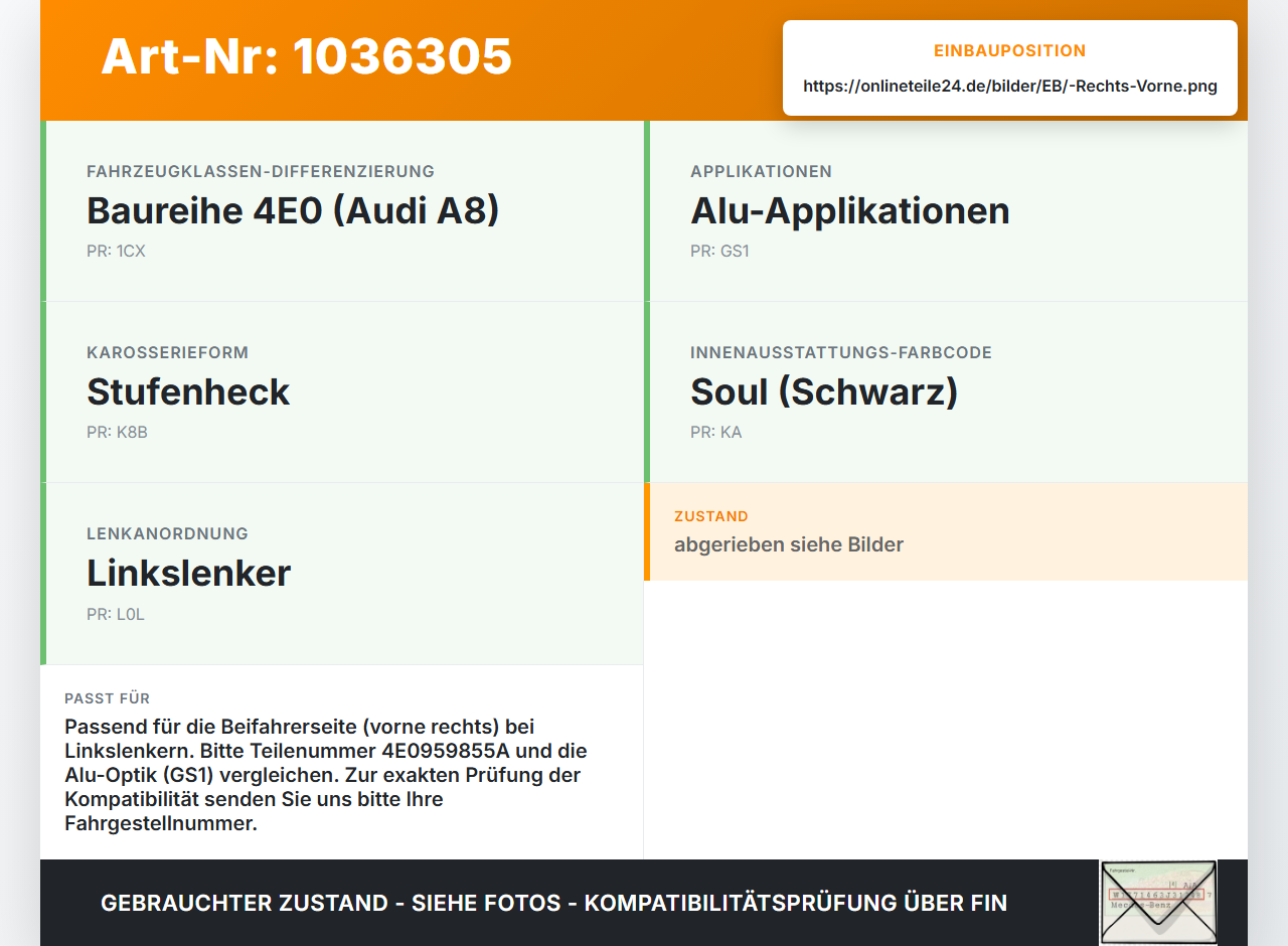 Audi A8 4E 05-08 Kurz Fensterheberschalter Schalter Rechts Vorne Audi A8 4E 05-08 17.05.2006 4E0959855A... Vorschau 3