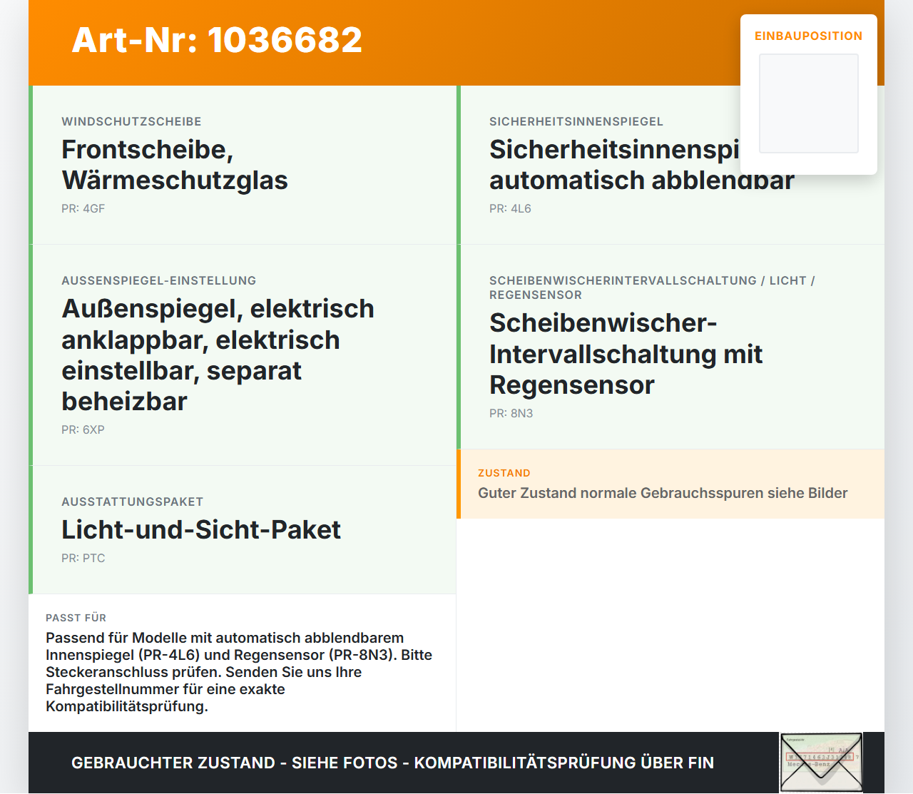 VW Touareg 7L 06-10 Innenspiegel Rückspiegel Spiegel Innen VW Touareg 7L 06-10 18.05.2007 7L6857511B gebraucht Vorschau 3