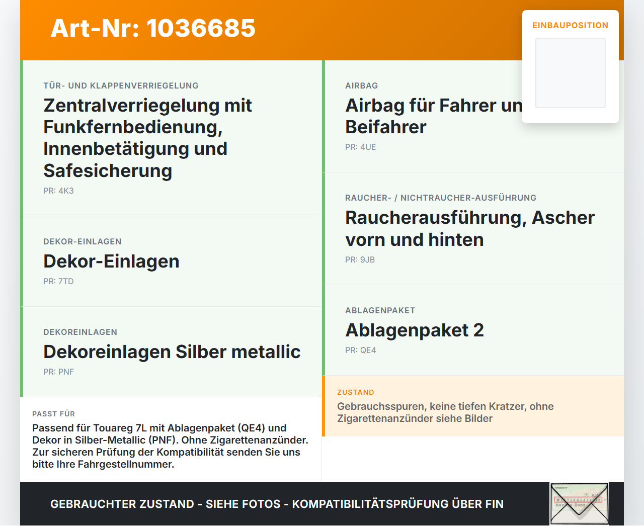 VW Touareg 7L 06-10 Blende Einbaurahmen für Mittelkonsole VW Touareg 7L 06-10 18.05.2007 7L6863916ER gebraucht Vorschau 3