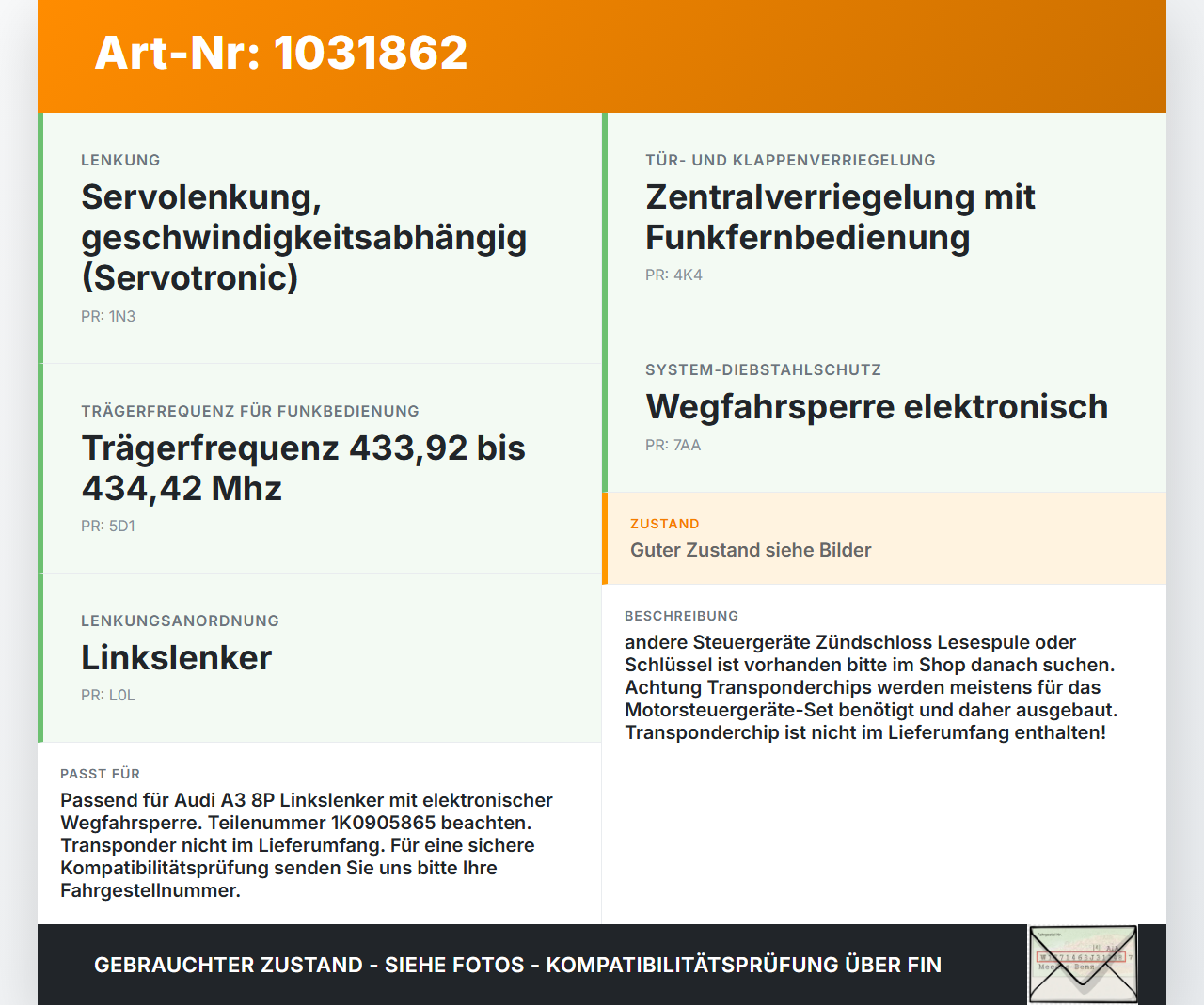 Audi A3 8P 04-08 Lenkradschloss Wegfahrsperre Gehäuse für Zündschloss Audi A3 8P 04-08 12.10.2007 1K0905841... Vorschau 3