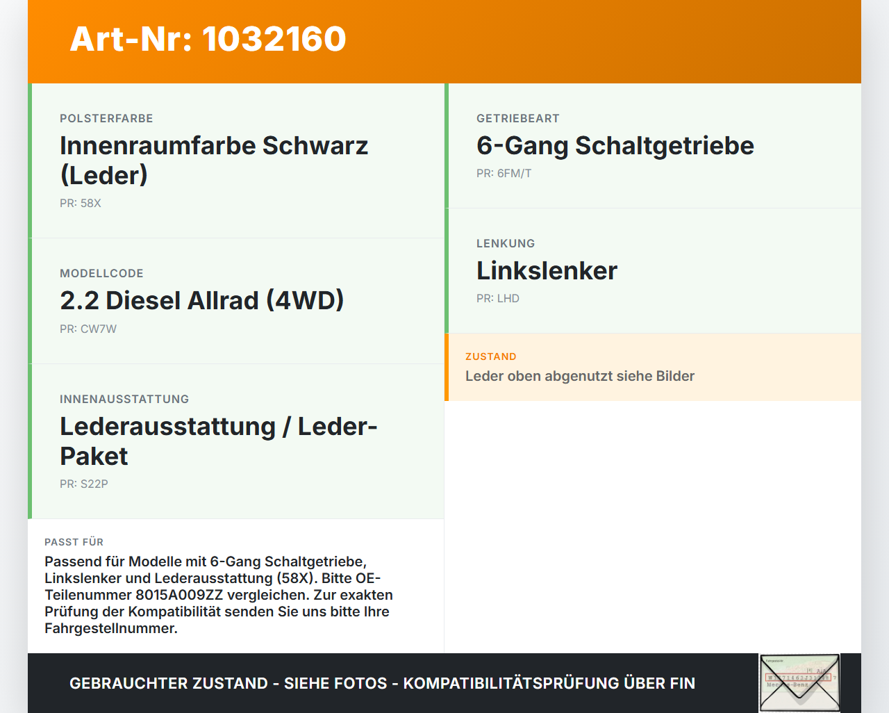Mitsubishi Outlander CW II 07-10 Schaltsack Schalthusse Leder Mitsubishi Outlander CW II 07-10 01.04.2008... Vorschau 3