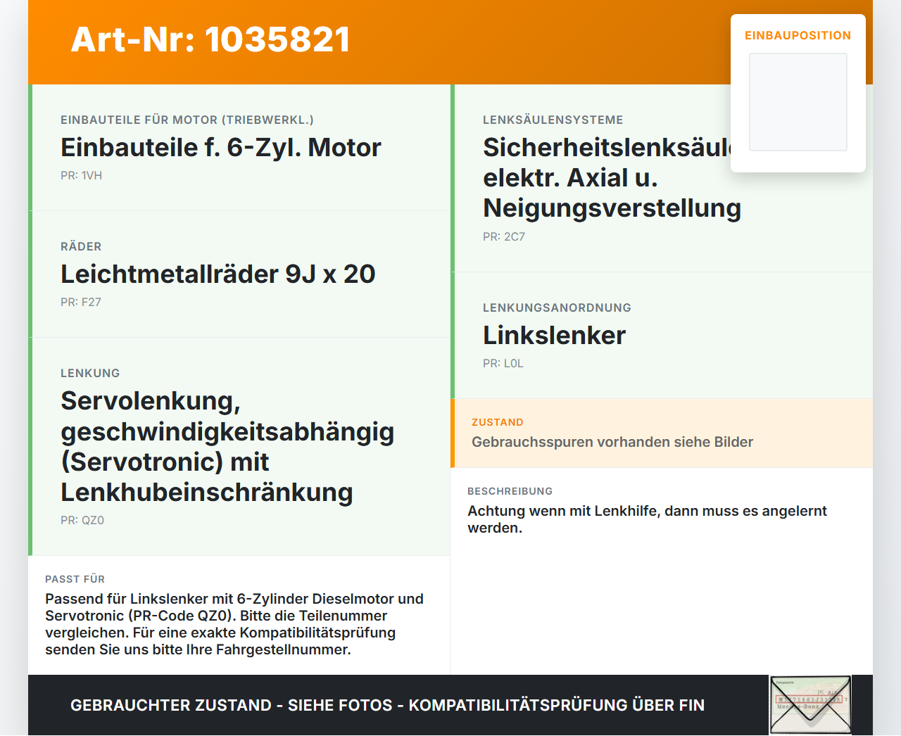 Audi Q7 4L 09-15 Lenkgetriebe Servolenkung Audi Q7 4L 09-15 22.10.2012 7L8422063 7L8422055CH gebraucht Vorschau 3