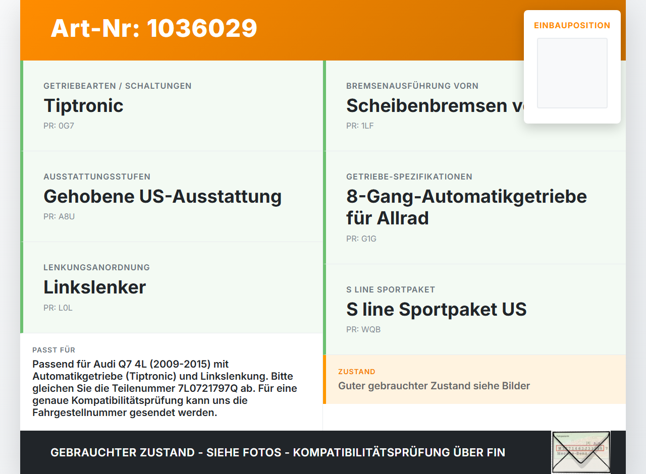 Audi Q7 4L 09-15 Bremse Bremspedal Pedal Audi Q7 4L 09-15 22.10.2012 7L0721797Q 001086178 gebraucht Vorschau 3