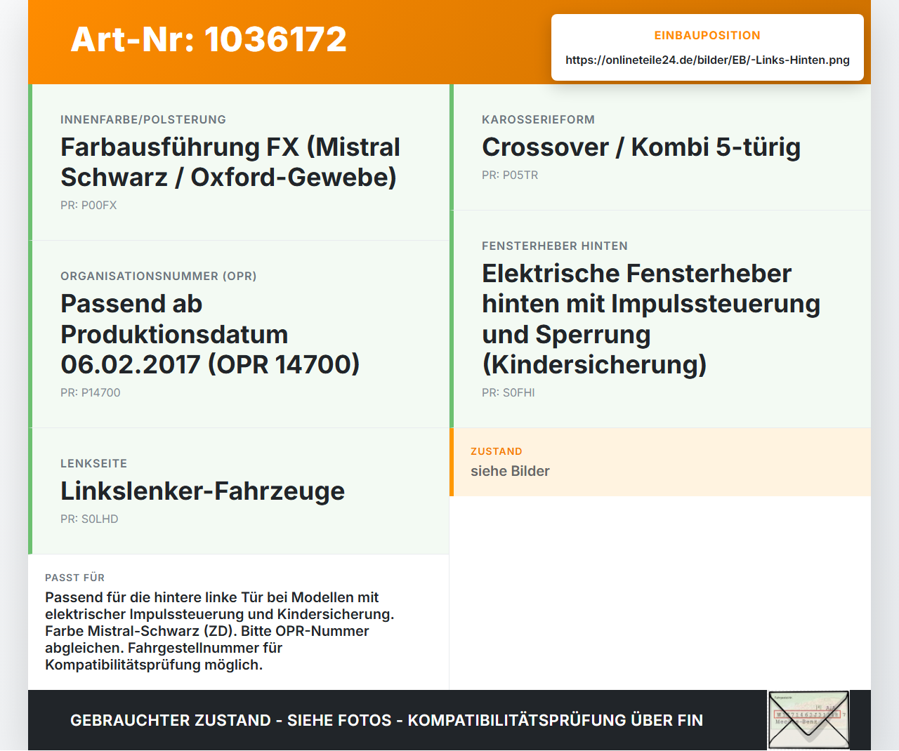 Peugeot 2008 CU 16-19 Fensterheberschalter Schalter Hinten Links Peugeot 2008 CU 16-19 30.08.2017 98242552ZD gebraucht Vorschau 3