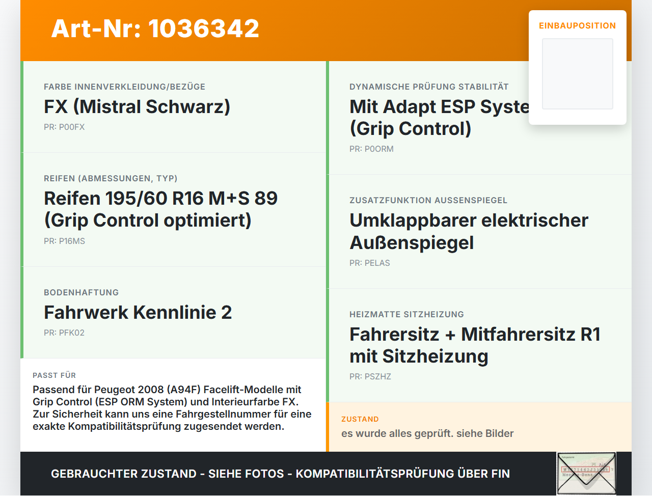 Peugeot 2008 CU 16-19 Wahlschalter Grip Control ESP Traktionskontrolle Peugeot 2008 CU 16-19 30.08.2017 96784282ZD... Vorschau 3