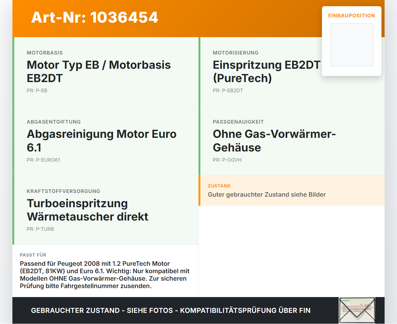 Peugeot 2008 CU 16-19 1,2 81KW Abgasleitung Abgasrückführung Peugeot 2008 CU 16-19 30.08.2017 9804264280 gebraucht Vorschau 3
