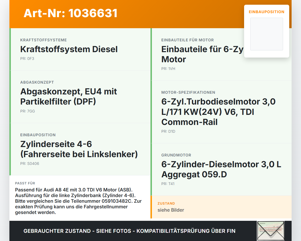 Audi A8 4E 05-08 TDI 3,0 155KW ASB Ventildeckel Zylinderkopfhaube Audi A8 4E 05-08 17.05.2006 059103469AC gebraucht Vorschau 3