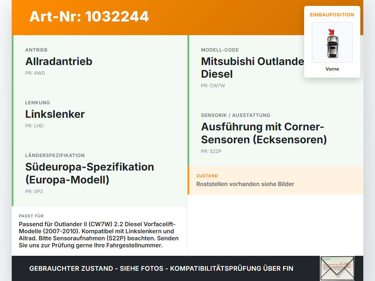 Mitsubishi Outlander CW II 07-10 Stoßstangenträger Stoßfängerträger Querträger Vorne Mitsubishi Outlander CW II... Vorschau 3