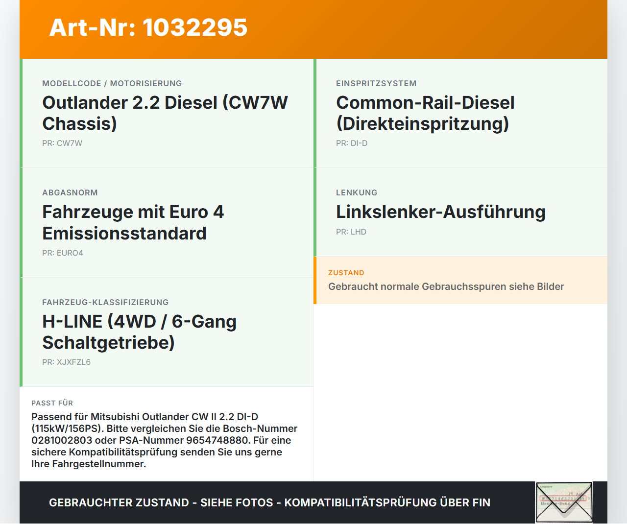 Mitsubishi Outlander CW II 07-10 DI-D 2,2 115KW Railsensor Druckregelventil Common Rail Mitsubishi Outlander CW II... Vorschau 3