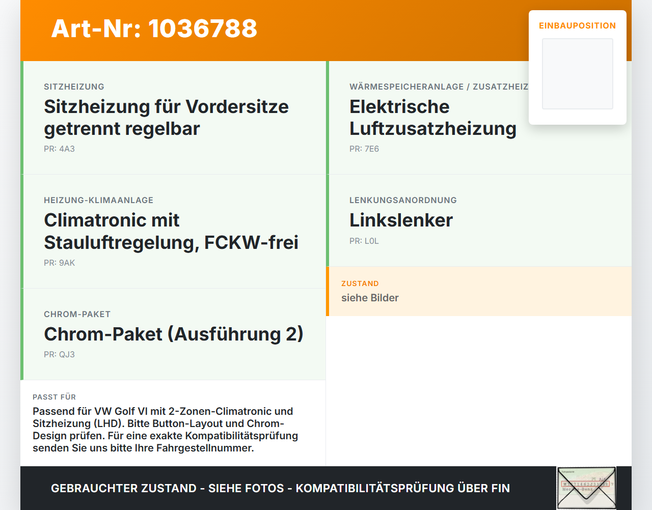 VW Golf VI 5K 08-12 Bedienteil Bedienelement Heizung Klimabedienteil VW Golf VI 5K 08-12 26.01.2012 5K0907044ES... Vorschau 3