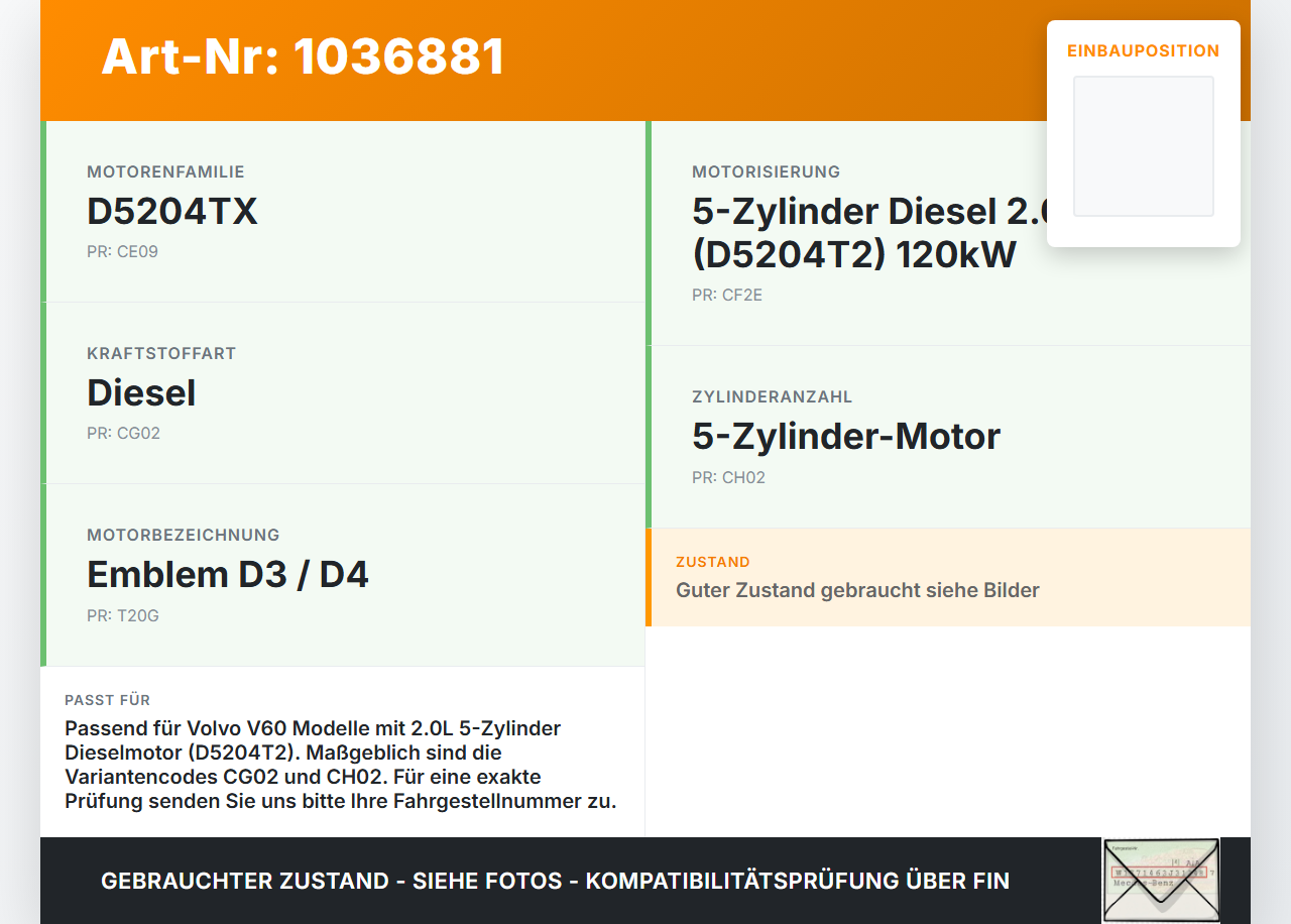 Volvo V60 D4 10-13 2,0d 120KW D5204T2 Abdeckung für Motor Deckel Motorabdeckung Volvo V60 D4 10-13 24.03.2011... Vorschau 3