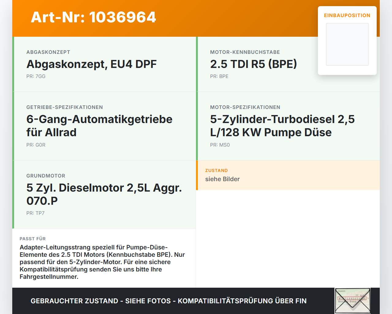 VW Touareg 7L 06-10 TDI 2,5 120KW Kabelbaum Motorkabelbaum Leitungssatz für Motor VW Touareg 7L 06-10 18.05.2007... Vorschau 3