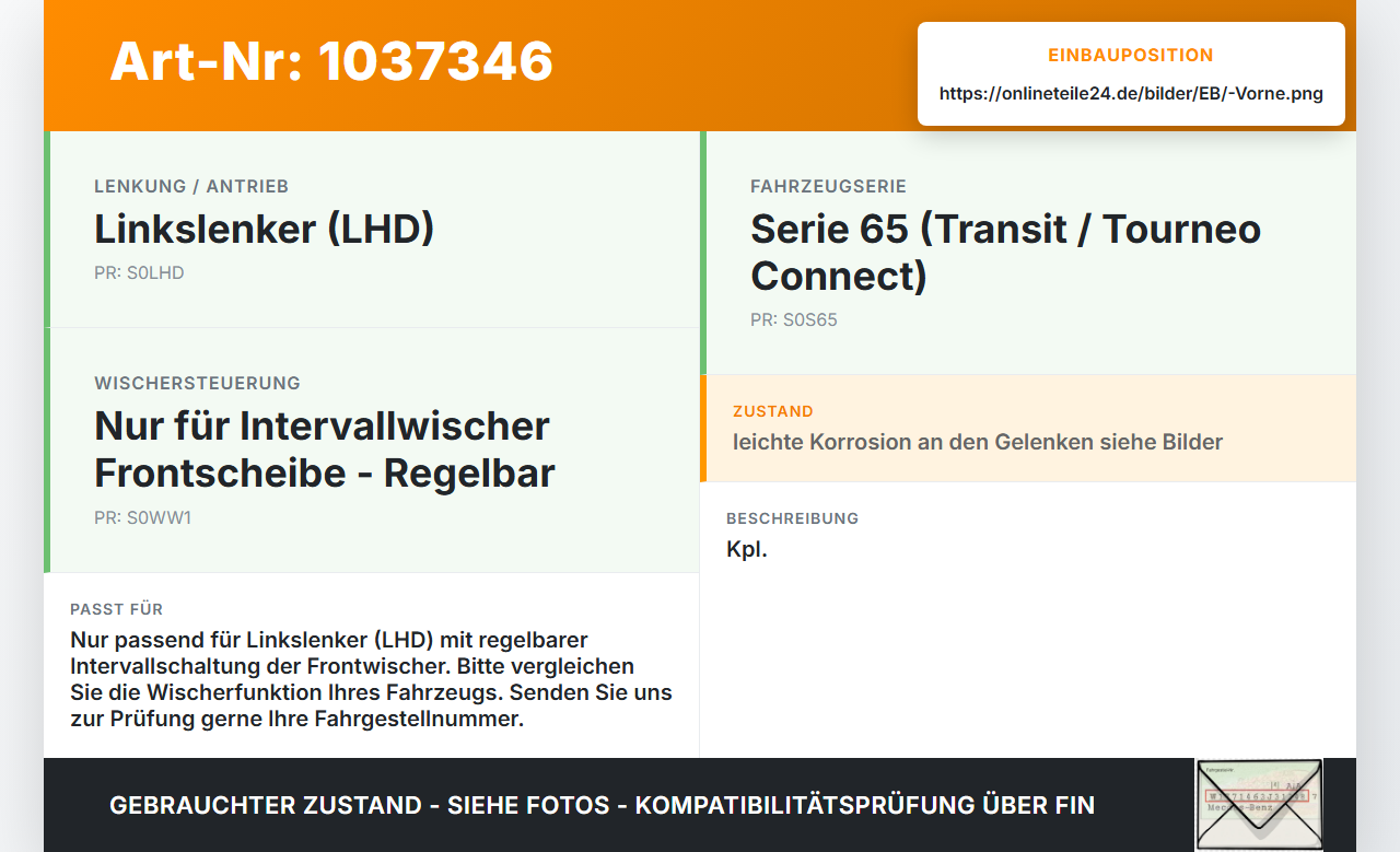 Ford Tourneo Connect 09-13 Wischermotor mit Wischergestänge Vorne Ford Tourneo Connect 09-13 26.09.2012... Vorschau 3